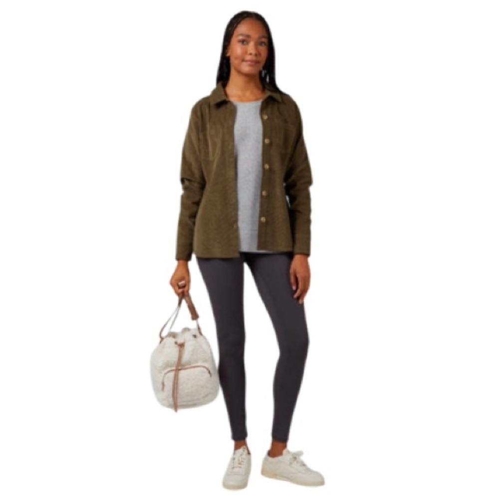 NWT 32 Degrees Sherpa Drawstring Bucket Shoulder Bag Ivory Taupe - Picture 3 of 6